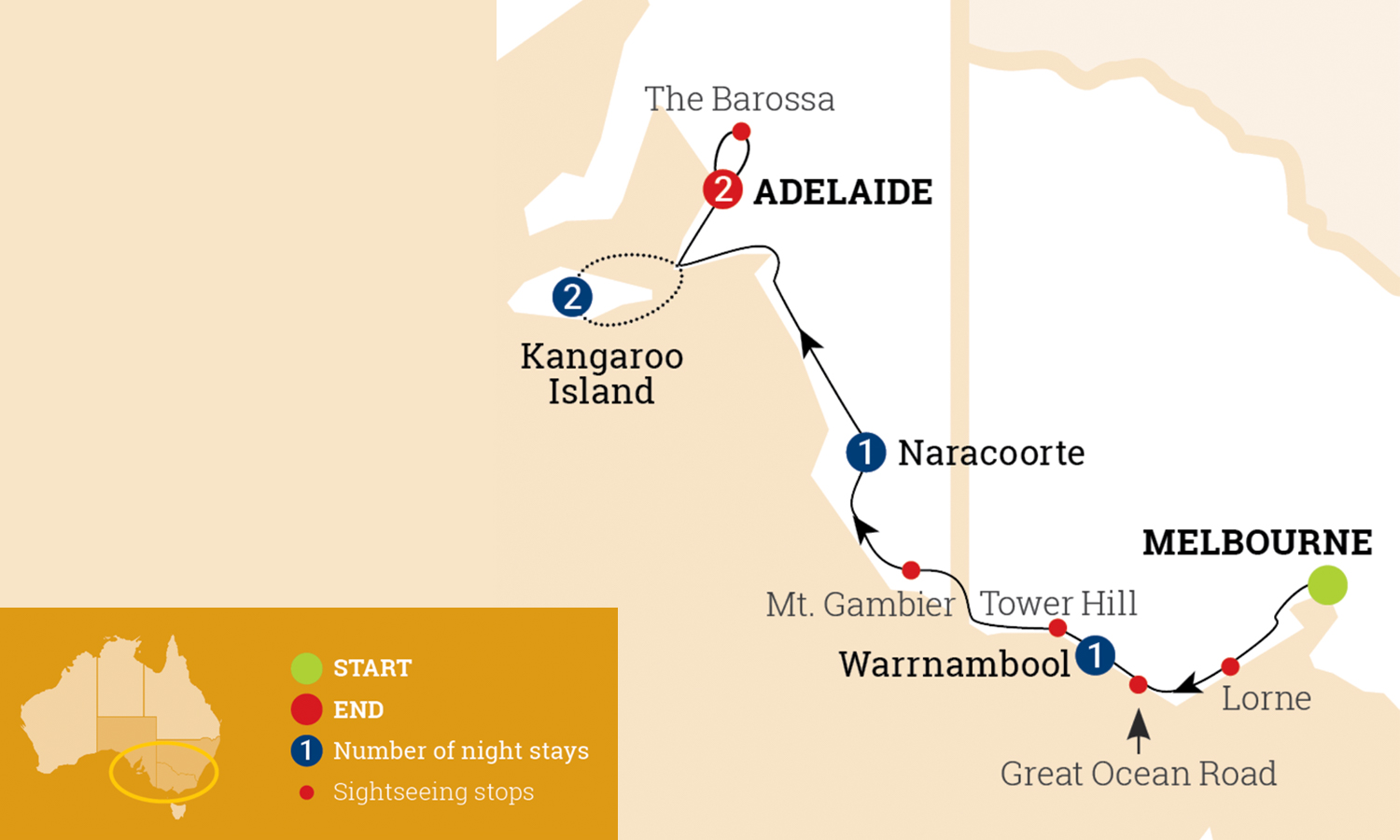 AAT Kings 7-day Great Ocean Road guided holiday