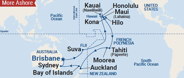 Hawaii, Tahiti & South Pacific cruise from Brisbane